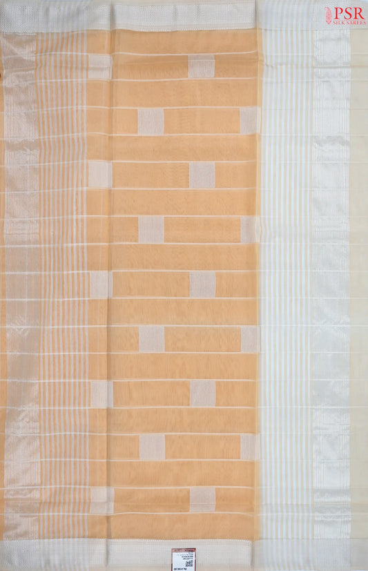 Light Peach Maheshwari Silk Cotton Saree
