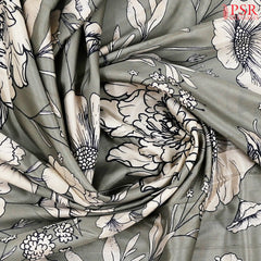 Dark Sage Semi Tussar Saree