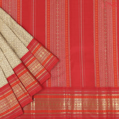 Beige Kanchipuram Silk Saree
