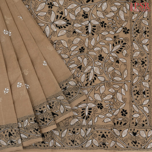 Tortilla Brown Bengal Cotton Saree