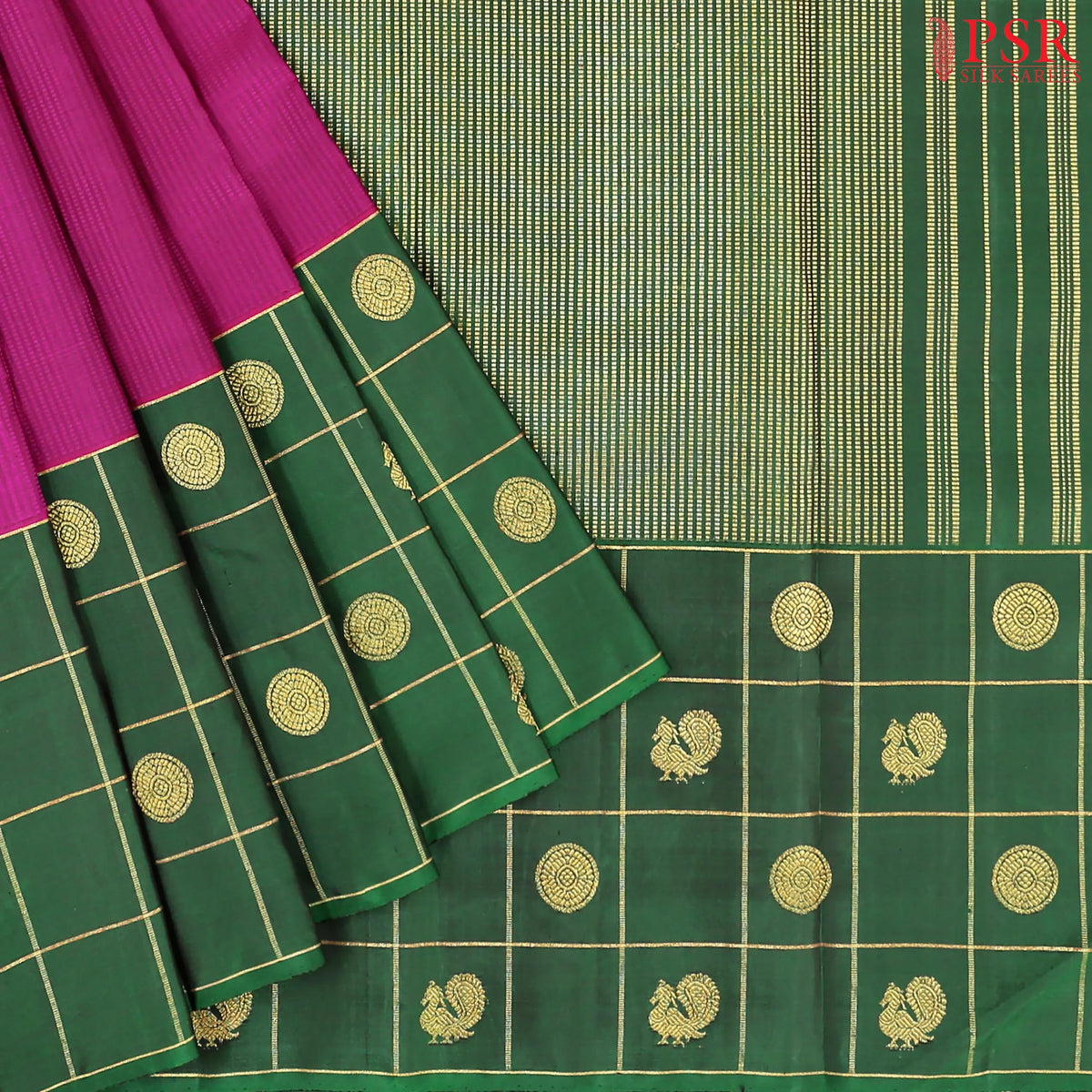 Dark Purple Kanchipuram Silk Saree