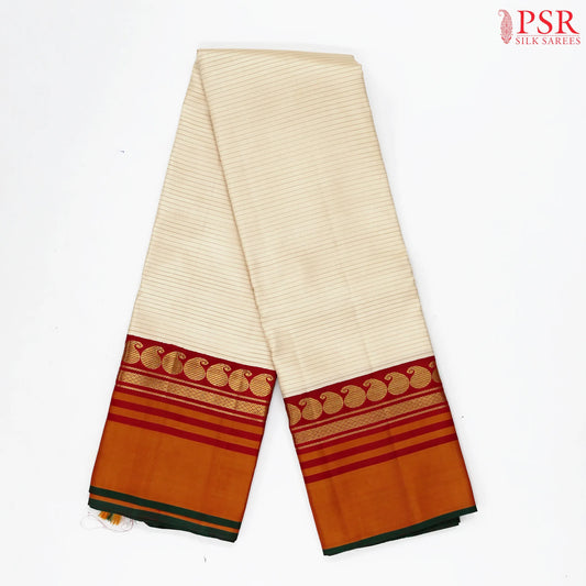 Cream Beige Kanchipuram Silk Saree