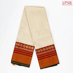 Cream Beige Kanchipuram Silk Saree
