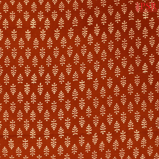 Brown Cotton Print Running Material