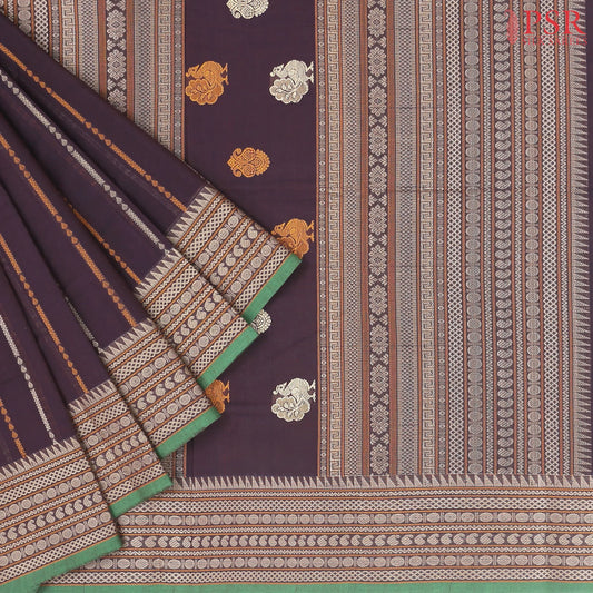 Dark Purple Kalakshetra Kovai Cotton Saree