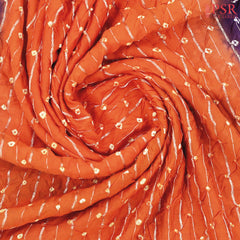 Saffron Crushed Bandhini Saree
