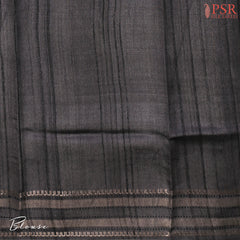 Aubergine Purple & Charcoal Grey Kadhi Tussar Silk Saree