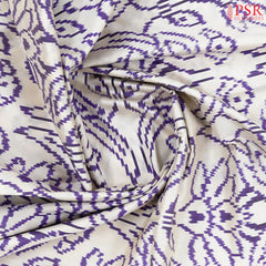 Floral White Pochampally Silk Saree