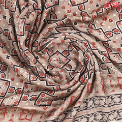Burlwood Beige Modal Silk Saree
