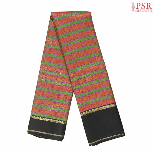 Green & Red Kanchipuram Jacquard Silk Saree