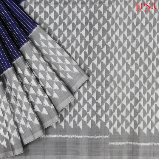Dark Blue Pochampally Soft Silk Saree