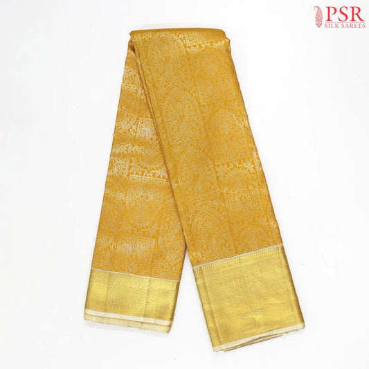 Yellow Kanchipuram Jacquard Silk Saree