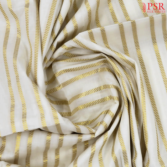 Cream White Kerala Cotton Saree