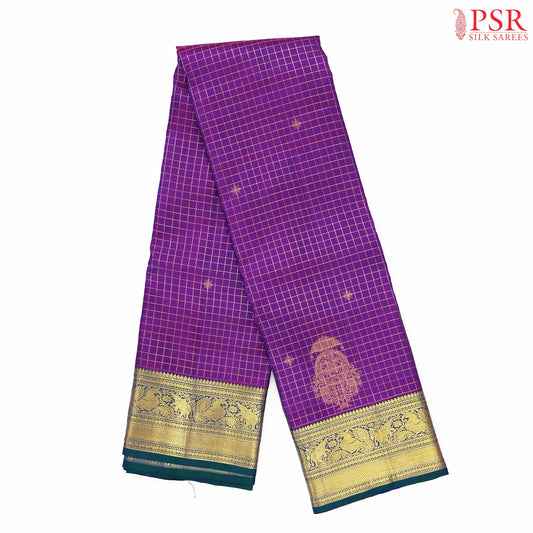 Mardi Gras Purple Kanchipuram Silk Saree