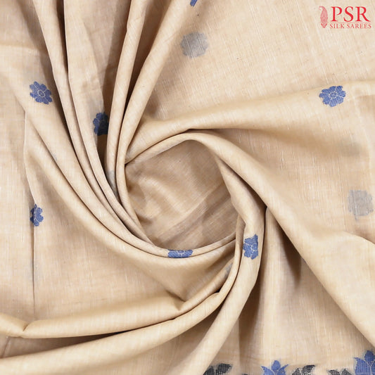 Sepia Beige Byloom Cotton Saree