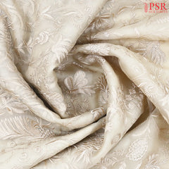 Beige Organza Embroidery Saree