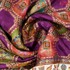 Byzantium Purple Semi Banaras Saree