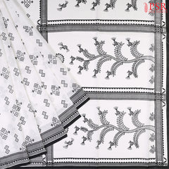 White Murshidabad Silk Saree