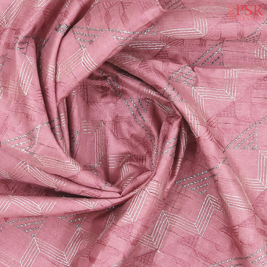 Thistle Pink Semi Tussar Embroidery Saree