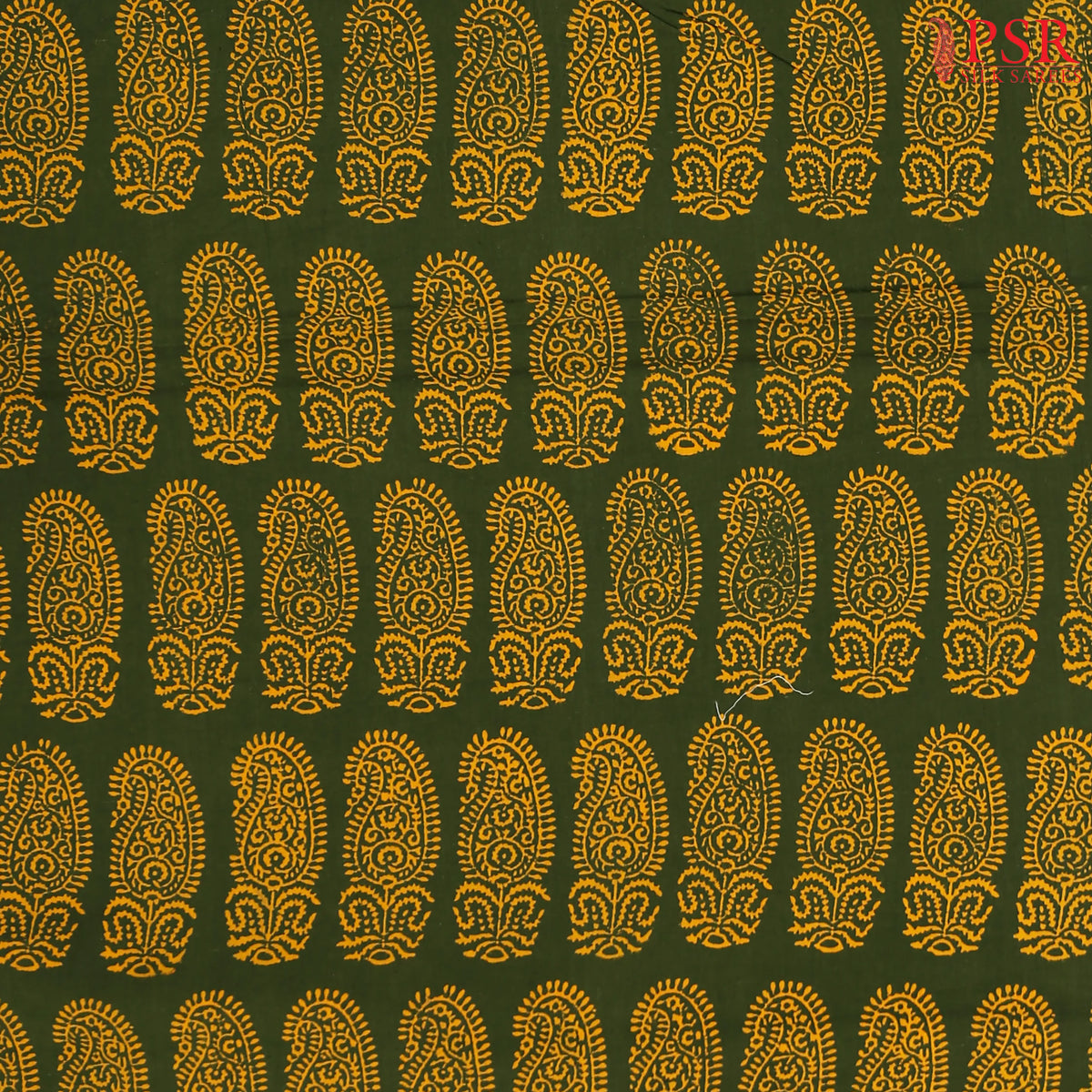 Bottle Green Cotton Print Running Material