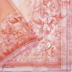 Shades Of Peach Semi Crape Dress Material