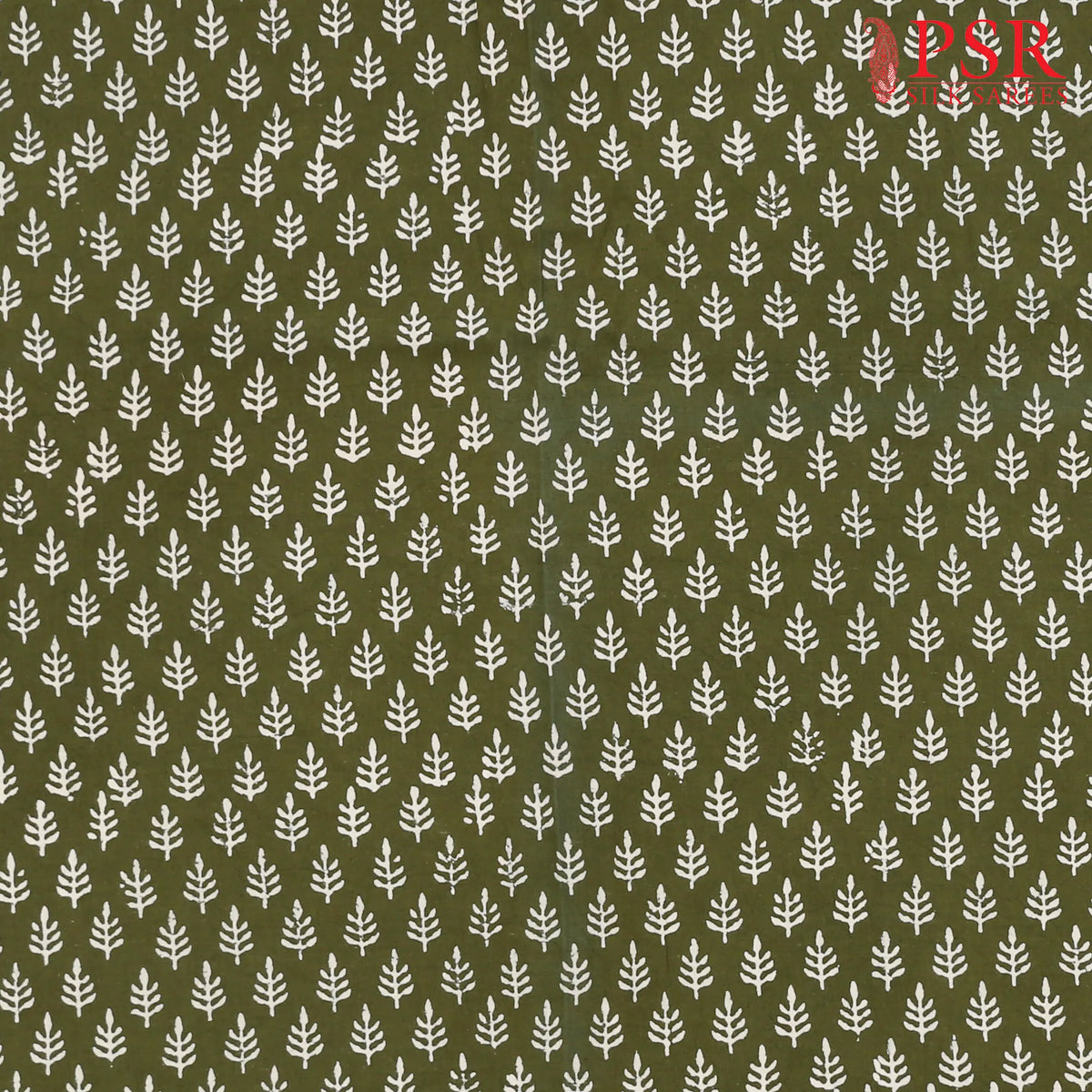Olive Green Jaipur Cotton Print Running Material