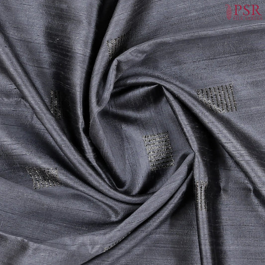 Dark Grey Banaras Jute Silk Saree