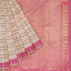 Malibu Beige Kanchipuram Silk Saree