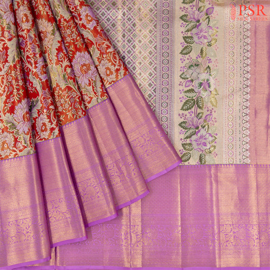 Red Tissue Kanchipuram Silk Saree