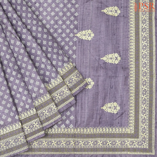 Purple Heather Semi Dupion Saree
