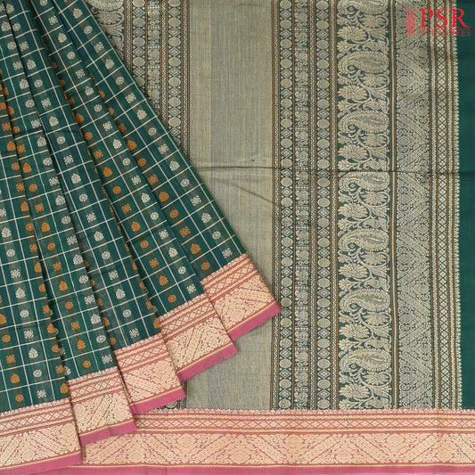 Dark Green Kalakshetra Kovai Cotton Saree