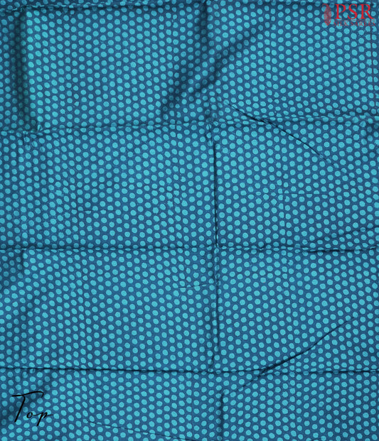 Peacock Blue Semi Pashmina Dress Material