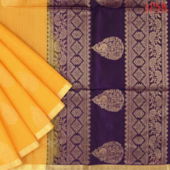 Amber Yellow Silk Cotton Saree