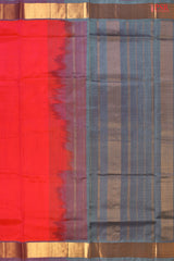 Candy Apple Red Cotton Silk Saree