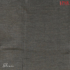 Multicolor Stripes and Charcoal Grey Semi Moonga Saree