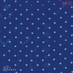 Dark Blue Mul Mul Printed Cotton Saree