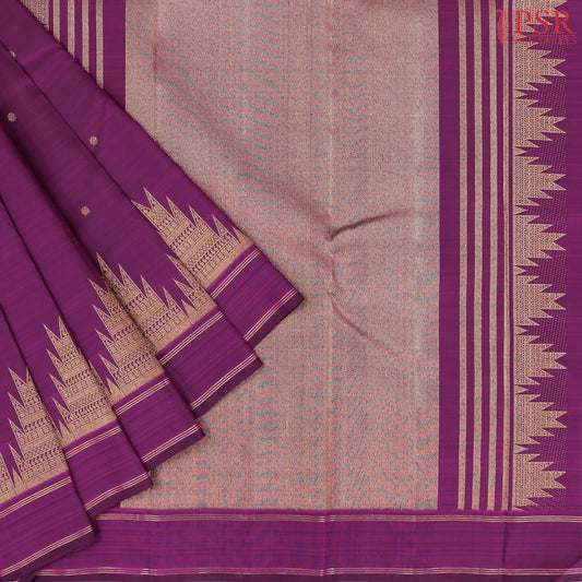 Boysenberry Purple Kanchipuram Silk Saree