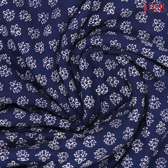 Navy Blue Cotton Print Running Material