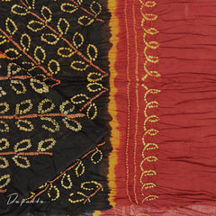 Antique Red Crushed Bandhini Cotton Dress Material