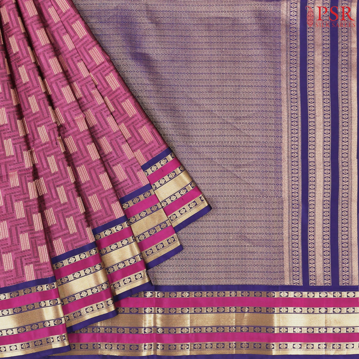 Dark Orchid Pink Soft Silk Saree
