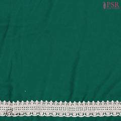 Dark Green Georgette Laser Embroidery Saree