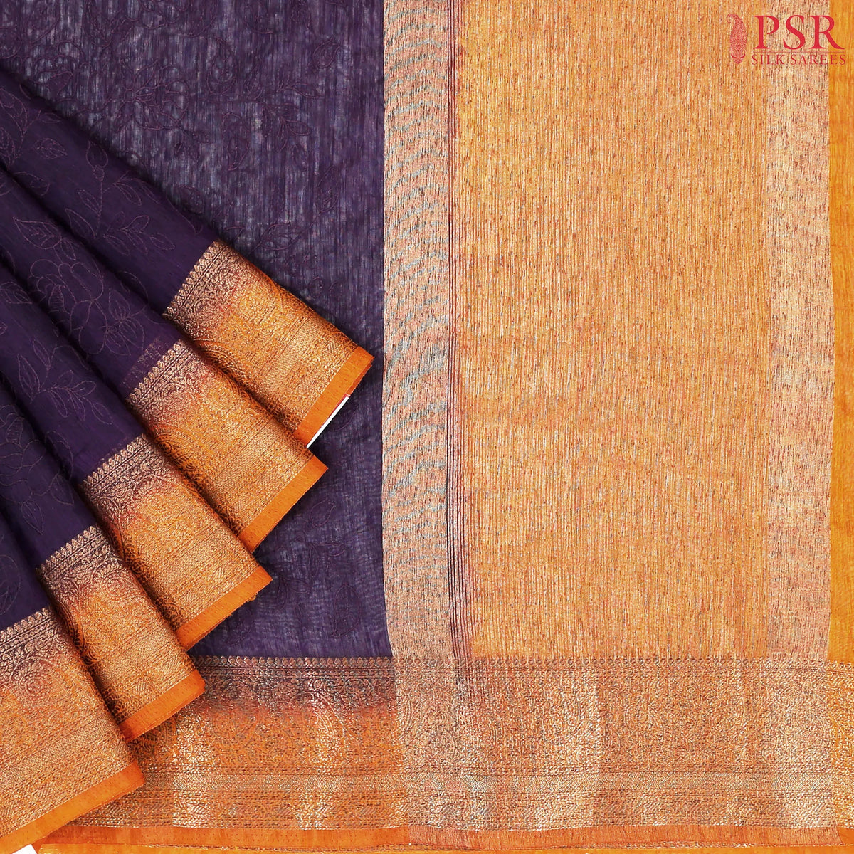 Dark Violet Bamboo Silk Sarees