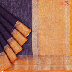 Dark Violet Bamboo Silk Sarees