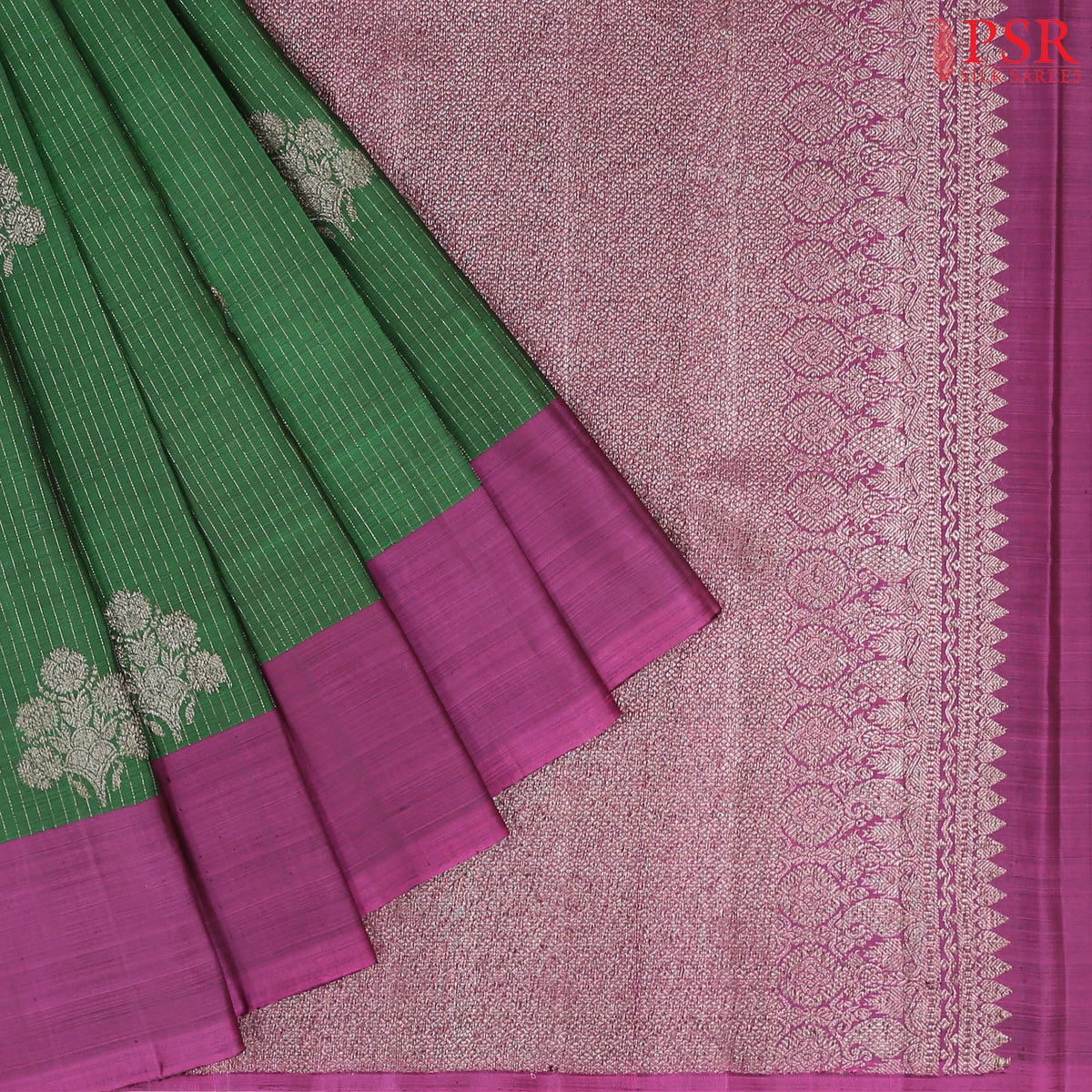 Dark Green Kanchipuram Silk Saree