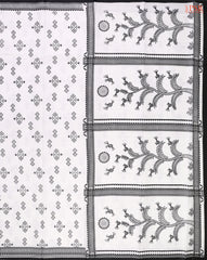 White Murshidabad Silk Saree