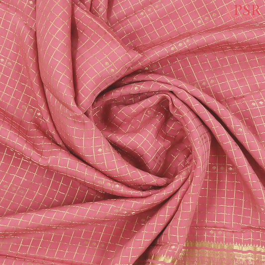 Flamingo Pink Mysore Silk Saree