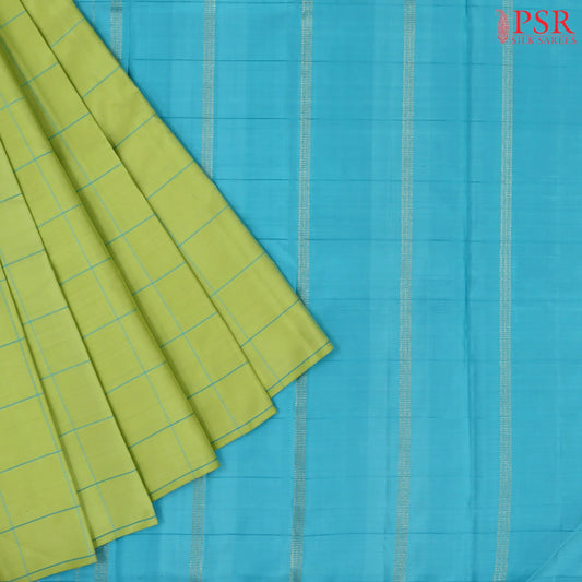 Light Lime Green Kanchipuram Silk Saree