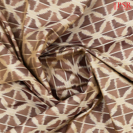 Chamois Brown Pochampally Silk Ikat Saree