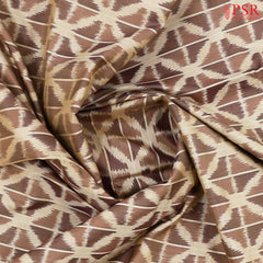 Chamois Brown Pochampally Silk Ikat Saree