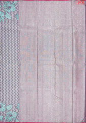 Silver Purple Kanchipuram Jacquard Silk Saree